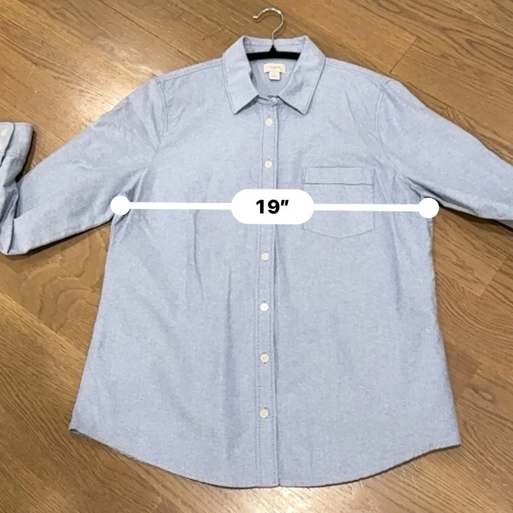 J. Crew Men's Blue Shirt Oxford L preppy academia H